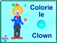 Jeu en ligne gratuit -  Coloriage d'un clown à mettre en couleurs