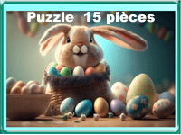 Jeux en ligne gratuit - Puzzle - image d'un lapin pour Pâques